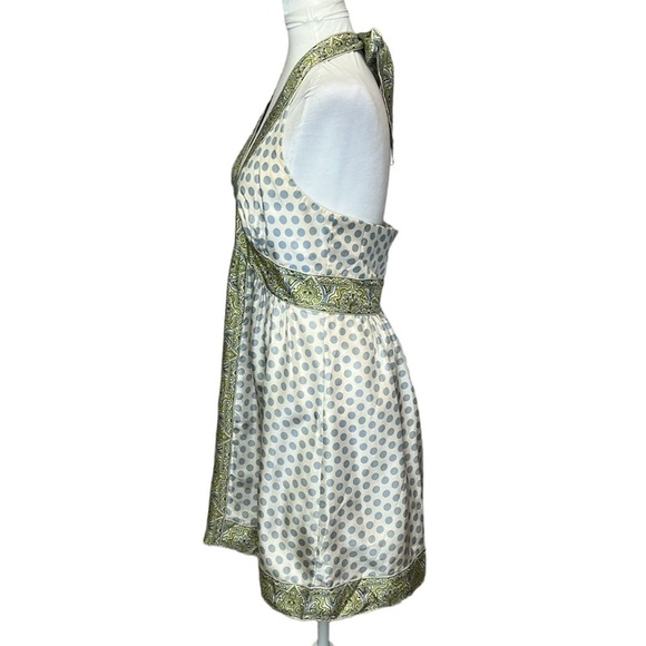 BCBGMaxAzria Silk Halter Dress Green - Picture 3 of 7